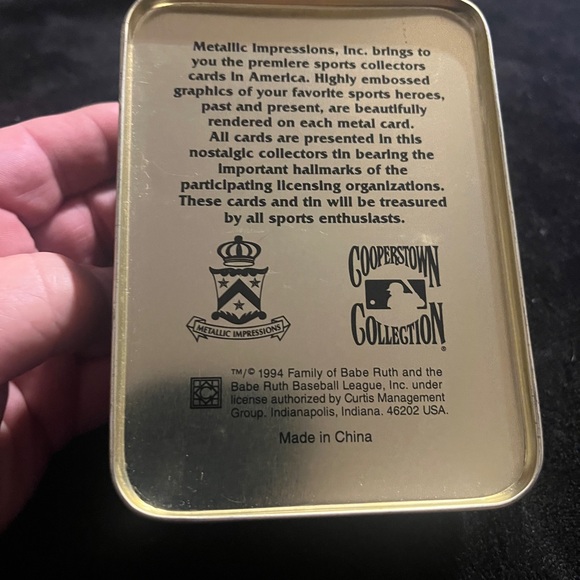 Babe Ruth set of ( 5 ) Metallic Impressions Embossed Metal Collector Cards . - Picture 2 of 10